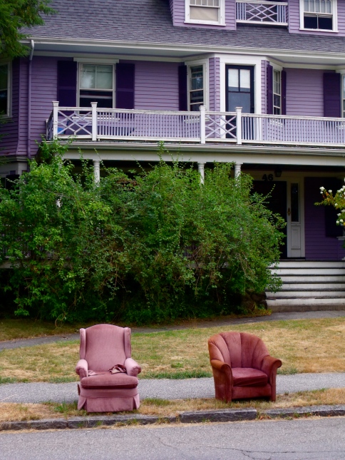 Armchairs to be taken away from a Jason Street home on August 8, 2010.