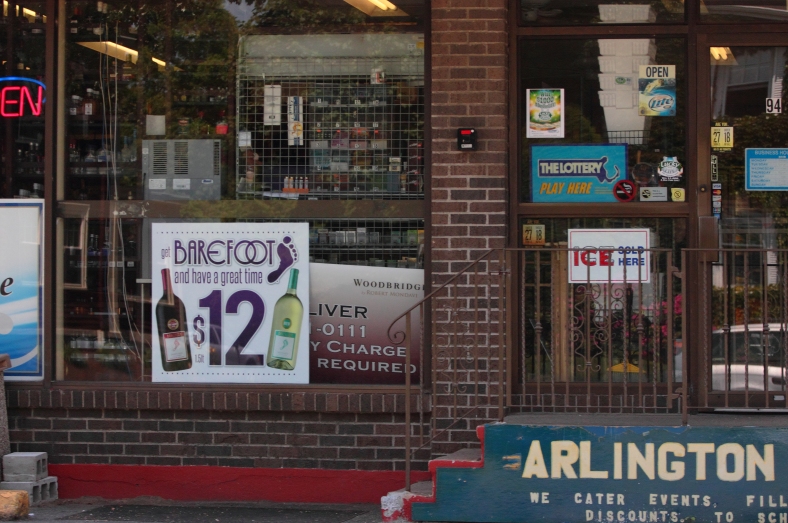 The front of a package store on Summer Street. May 31, 2013.